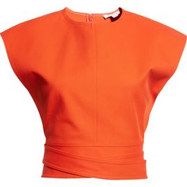 Alaïa Alaïa Crop Belted Cotton Gabardine Top