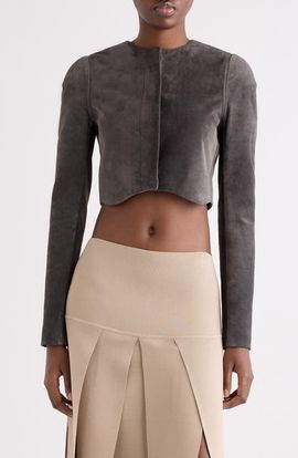 Alaïa Alaïa Crop Suede Jacket