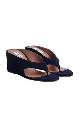 ALAÏA ALAÏA Cube Suede Thong Wedge Sandals