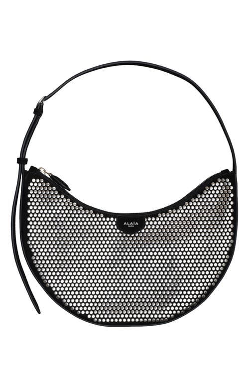 Alaïa Alaïa Demi Lune Studded Suede Shoulder Bag