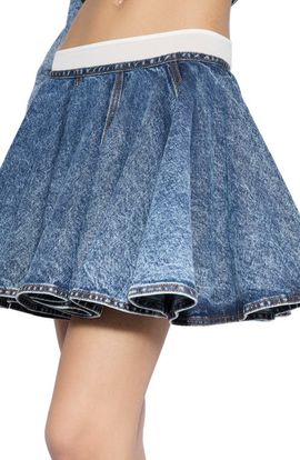 Alaïa Alaïa Denim Skater Miniskirt