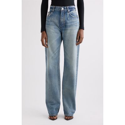 Alaïa Alaïa Distressed Straight Leg Jeans