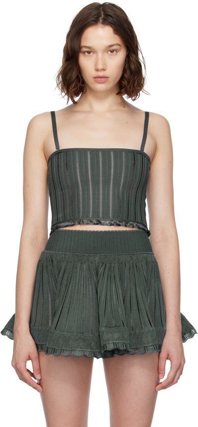 ALAÏA ALAÏA Gray Crinoline Knit Tank Top