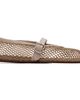 ALAÏA ALAÏA Gray Fishnet Suede Ballerina Flats - 1