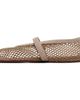 ALAÏA ALAÏA Gray Fishnet Suede Ballerina Flats - 3