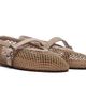 ALAÏA ALAÏA Gray Fishnet Suede Ballerina Flats - 4