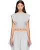 ALAÏA ALAÏA Gray Fleece Jersey Crop Top - 1