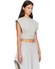 ALAÏA ALAÏA Gray Fleece Jersey Crop Top - 2