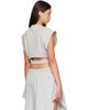 ALAÏA ALAÏA Gray Fleece Jersey Crop Top - 3