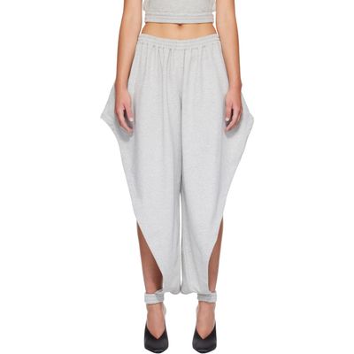 ALAÏA ALAÏA Gray Fleece Jersey Pointed Trousers