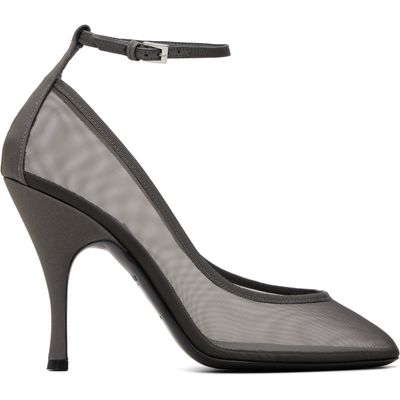ALAÏA ALAÏA Gray Strappy Mesh Heels
