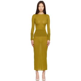 ALAÏA ALAÏA Green Merino Bodycon Maxi Dress