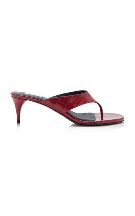 ALAÏA ALAÏA Infra CrocEffect Leather Sandals
