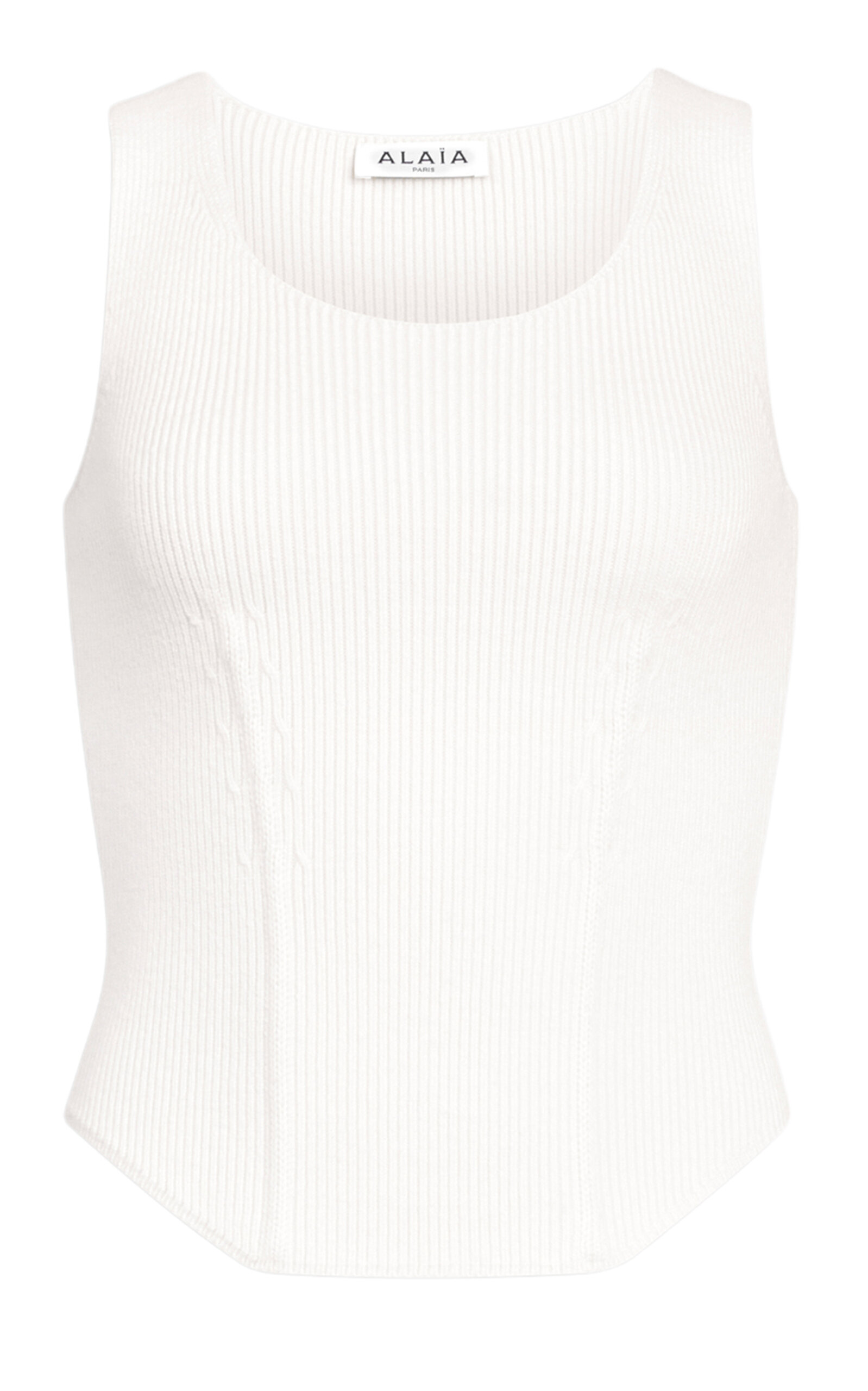 ALAÏA ALAÏA Knit WoolBlend Corset Top White FR 40
