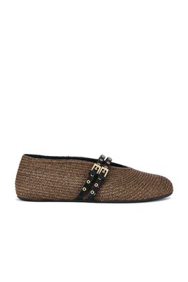 ALAÏA ALAÏA La Ballerine Paperstraw Flat