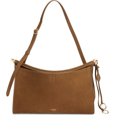 Alaïa Alaïa Le Click Pocket Nubuck Leather East/West Shoulder Bag