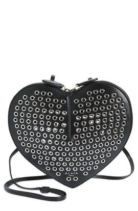 Alaïa Alaïa Le Coeur Grommet Leather Crossbody Bag