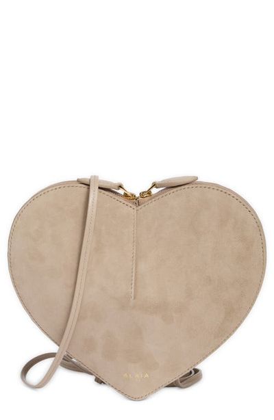 Alaïa Alaïa Le Coeur Suede Crossbody Bag