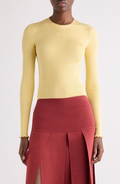 Alaïa Alaïa Lettuce Edge Rib Silk Blend Sweater