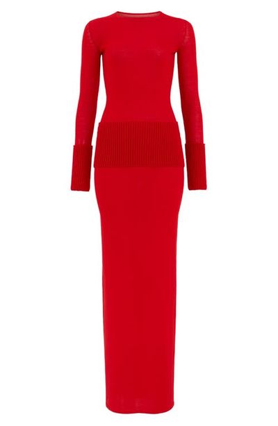 Alaïa Alaïa Long Sleeve Wool Body-Con Dress