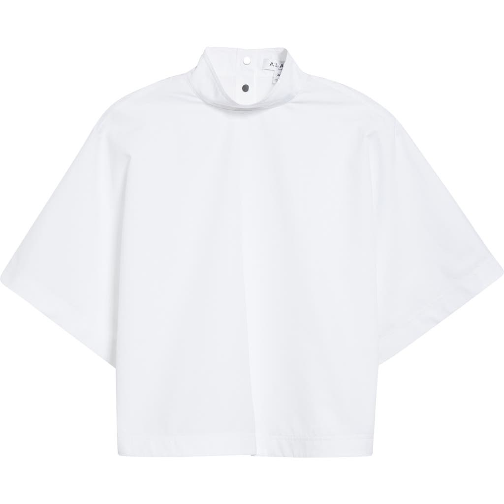 Alaïa Alaïa Mock Neck Poplin Crop Top