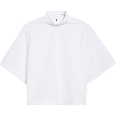 Alaïa Alaïa Mock Neck Poplin Crop Top
