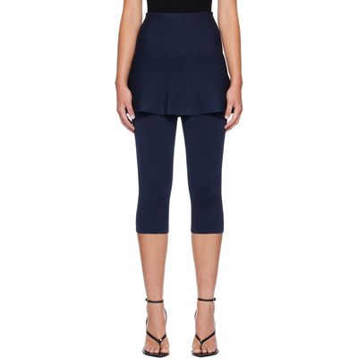 ALAÏA ALAÏA Navy Compact Knit Skirt Leggings