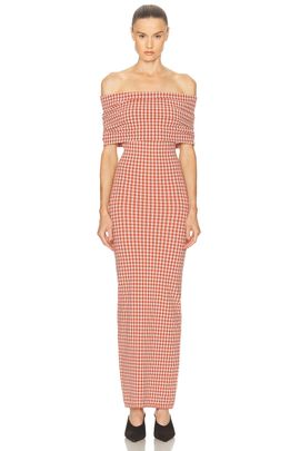 ALAÃA ALAÃA Off The Shoulder Midi Dress