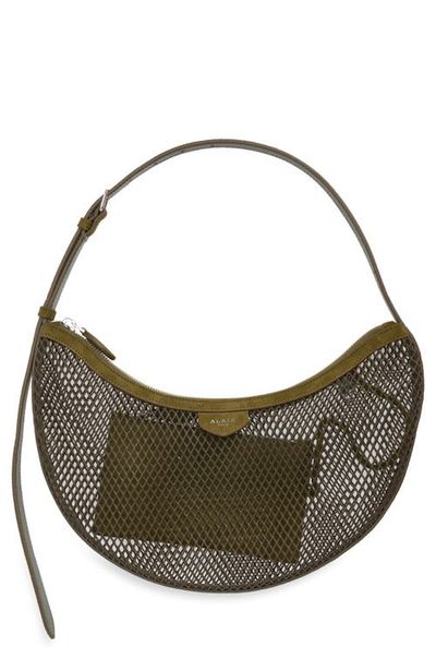 Alaïa Alaïa One Piece Demi Lune Fishnet & Suede