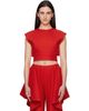 ALAÏA ALAÏA Orange Belted Cotton Top - 1