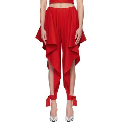 ALAÏA ALAÏA Orange Panelled Cotton Trousers
