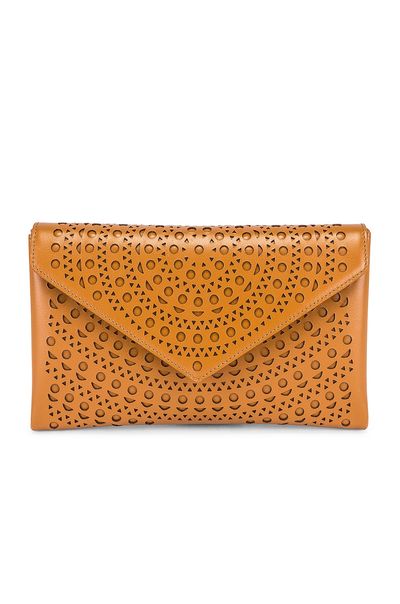 ALAÃA ALAÃA Oum 20 Leather Laser Cut Clutch