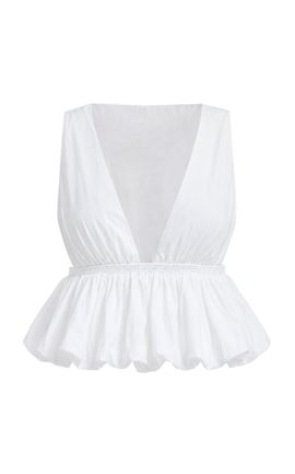 ALAÏA ALAÏA PeplumHem Cotton Top