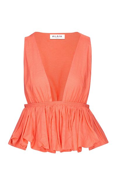 ALAÏA ALAÏA PeplumHem CottonBlend Top