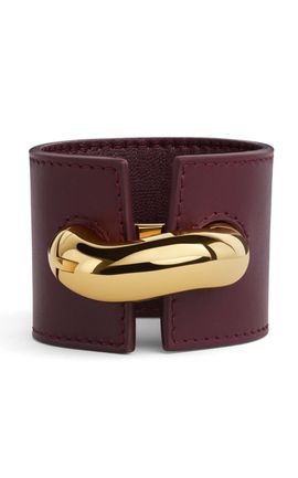 ALAÏA ALAÏA Pierced Leather Cuff Red OS Gifts For Her