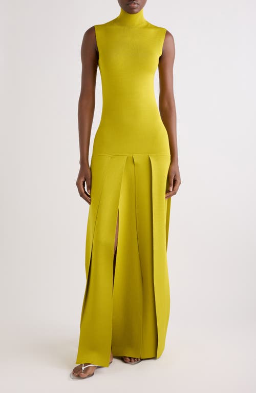 Alaïa Alaïa Pleated Funnel Neck Sweater Dress