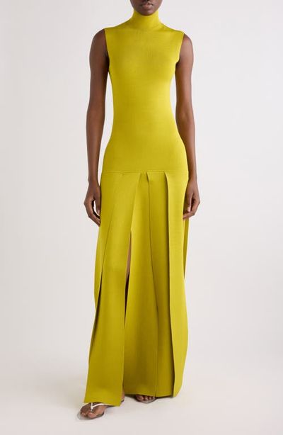 Alaïa Alaïa Pleated Funnel Neck Sweater Dress