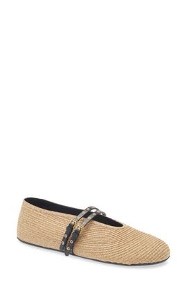 Alaïa Alaïa Raffia Ballerina Flat