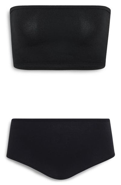Alaïa Alaïa Second Skin Bandeau Bra & Boyshorts Lingerie Set