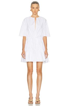 ALAÃA ALAÃA Short Sleeve Ruffle Dress