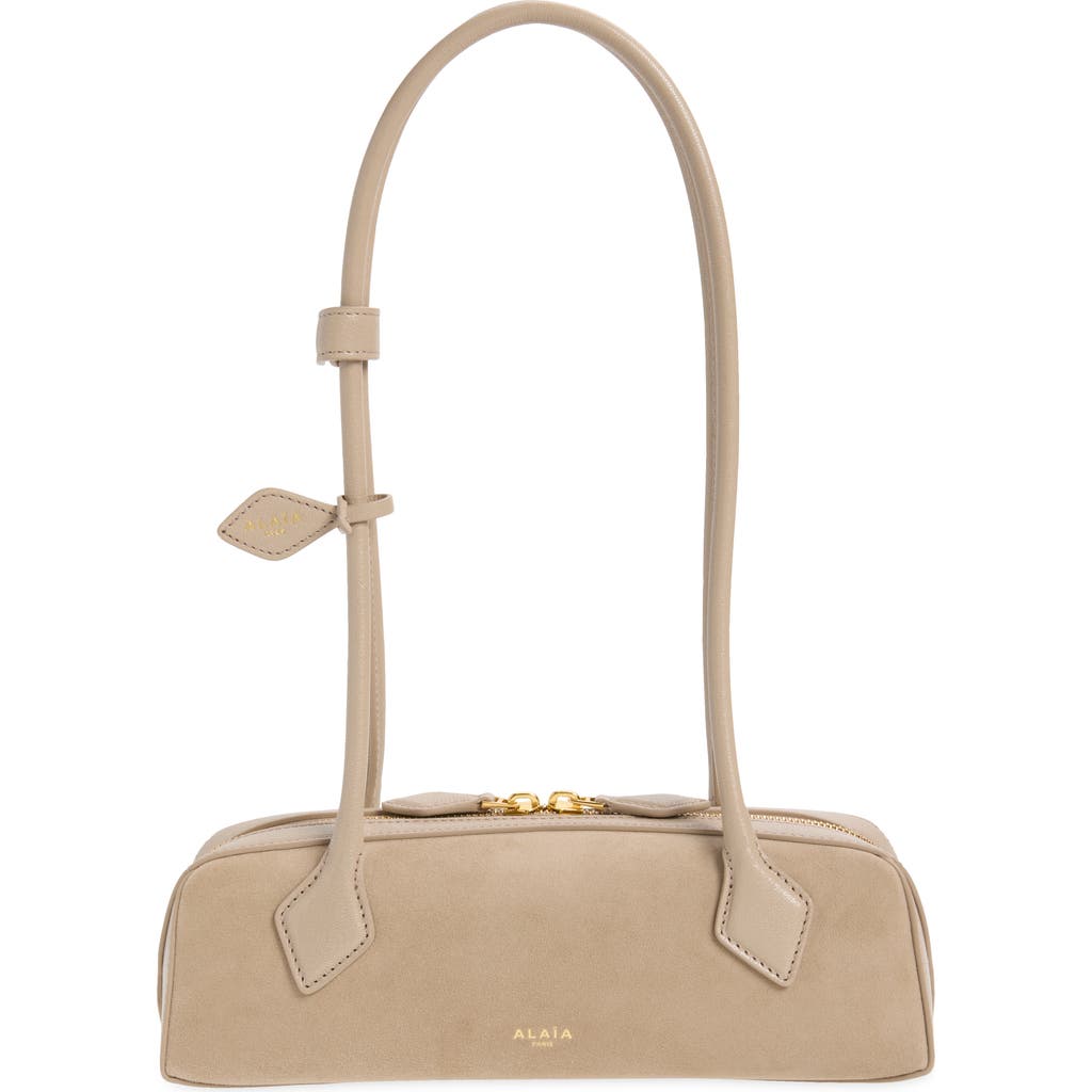 Alaïa Alaïa Small Le Teckel Suede East/West Shoulder Bag