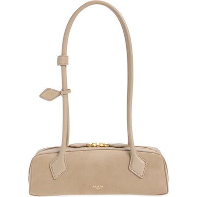 Alaïa Alaïa Small Le Teckel Suede East/West Shoulder Bag