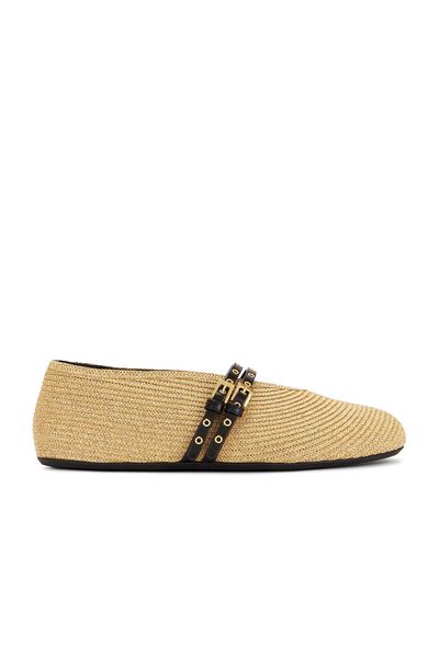 ALAÃA ALAÃA Straw Ballerina Flat