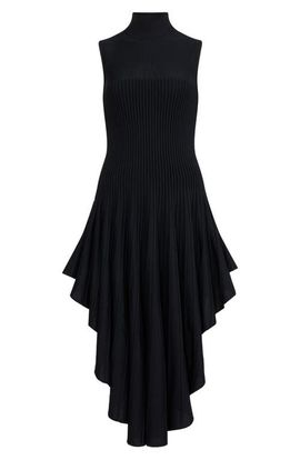 Alaïa Alaïa Triangle Mock Neck 3D Sculpting Knit Dress