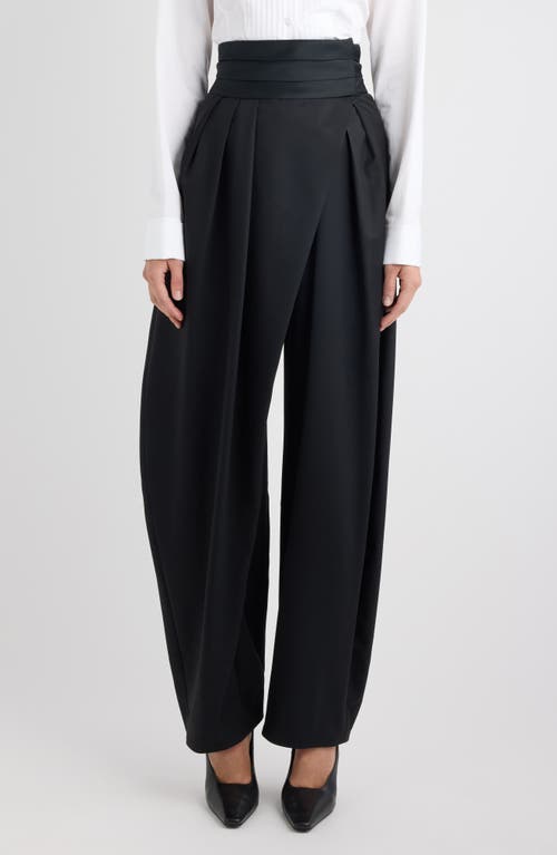 Alaïa Alaïa Tux High Waist Stretch Wool Barrel Leg Pants