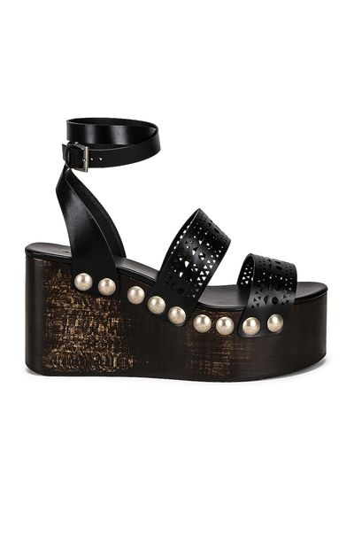 ALAÃA ALAÃA Vienne Wooden Ankle Strap Wedges