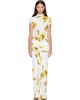 ALAÏA ALAÏA White Draped Printed Maxi Dress - 1