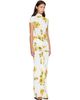 ALAÏA ALAÏA White Draped Printed Maxi Dress - 2