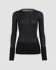 ALAÏA ALAÏA Women's Crewneck Wool Rib-Knit Top - 1