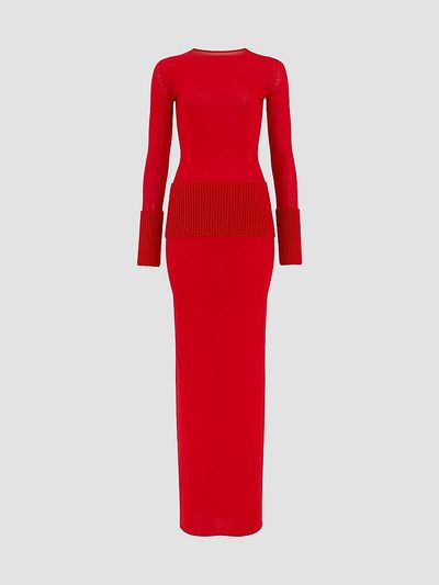 ALAÏA ALAÏA Women's Multi-Gauge Wool Body-Con Maxi Dress
